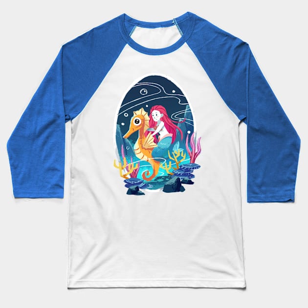 Sea horse Baseball T-Shirt by Dilectum